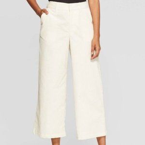 A New Day Wide Leg Cream Corduroy Crop Pants